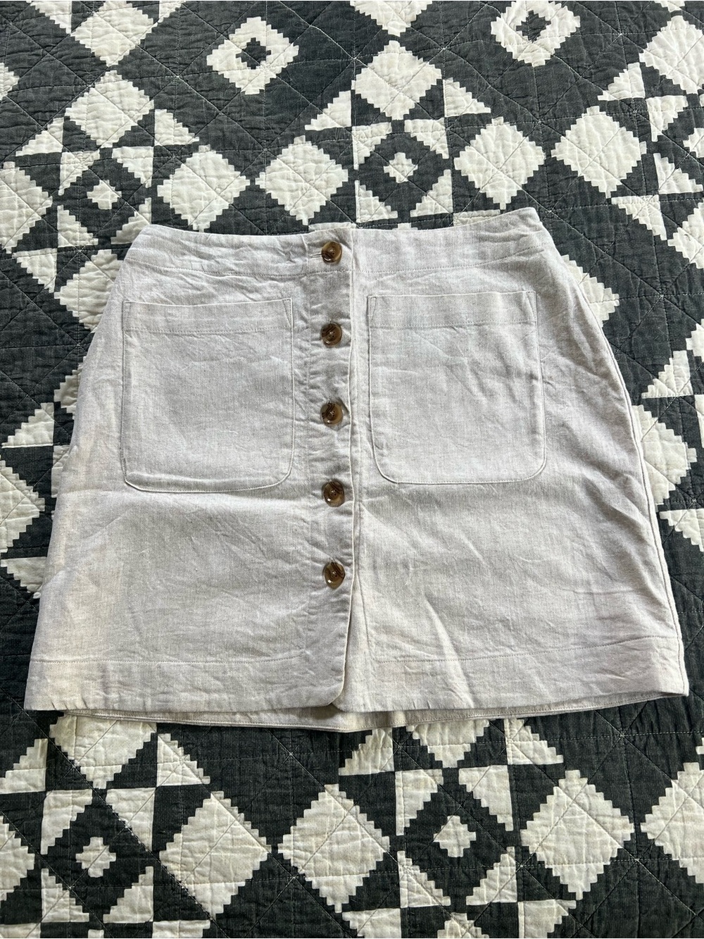 Banana Republic Linen Button-Front Mini Skirt